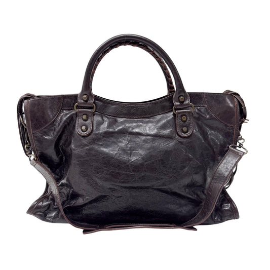 The Giant City Brown Leather Two Way Bag