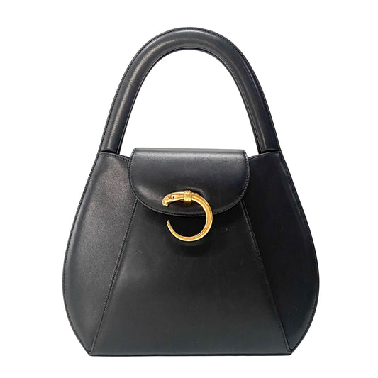 Panthère Black Leather Handbag