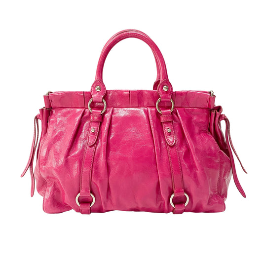 Vitello Pink Leather Two Way Bag