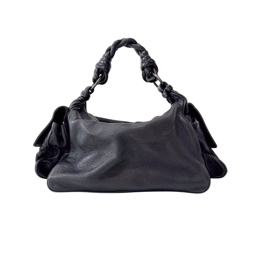 Intrecciato Black Shoulder Bag