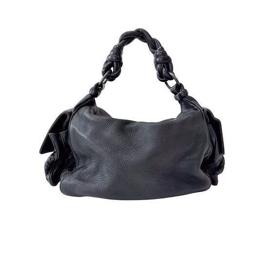 Intrecciato Black Shoulder Bag