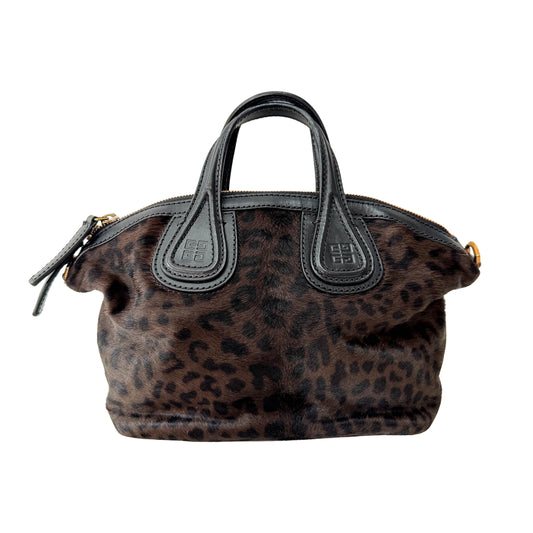Leopard Print Pony Hair Handle Bag