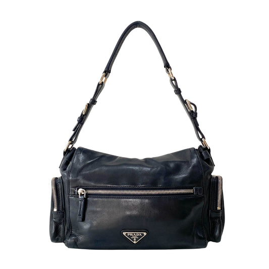 Black Leather Shoulder Bag