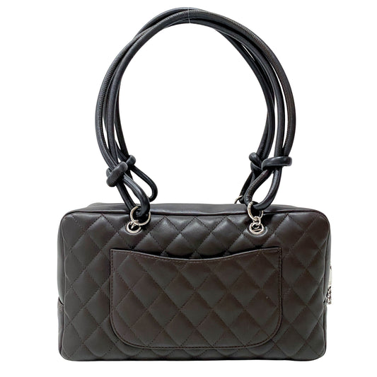 Cambon Brown Calfskin Bowling Shoulder Bag