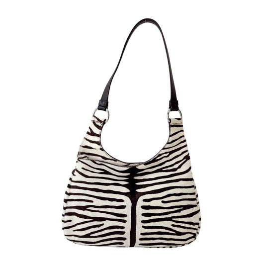 Pony Hair Zebra Print Shoulder Bag