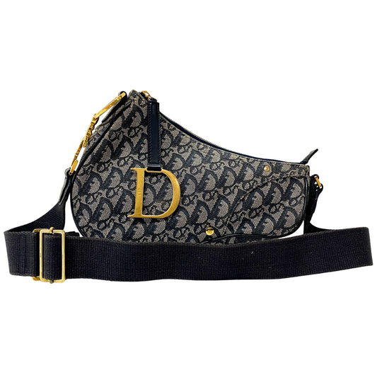 Saddle Trotter Navy Canvas Shoulder Bag