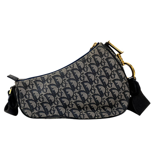 Saddle Trotter Navy Canvas Shoulder Bag