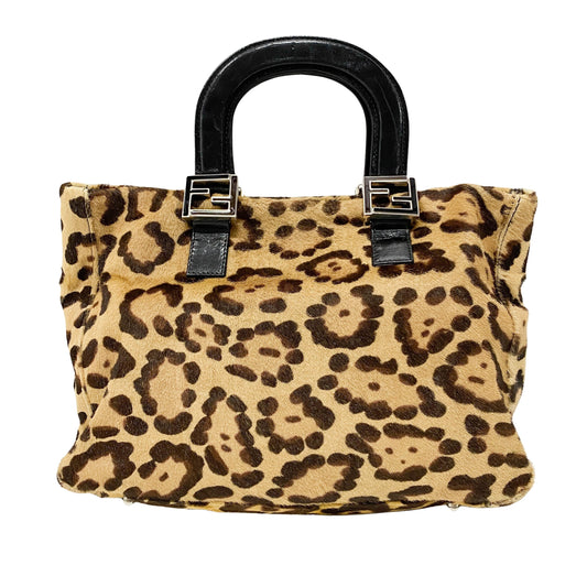 Yellow Jaguar Print Pony Hair Hand Bag