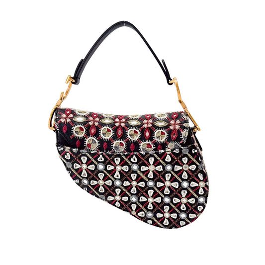 Saddle Bag Embroidered and Beaded Leather