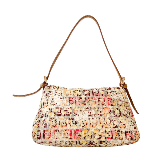 Mini Mamma Baguette Yellow Floral Canvas Shoulder Bag