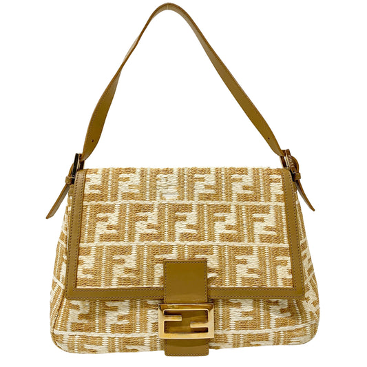 Mamma Baguette Zucca Raffia Shoulder Bag