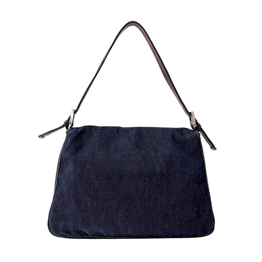 Mamma Baguette Blue Denim Shoulder Bag