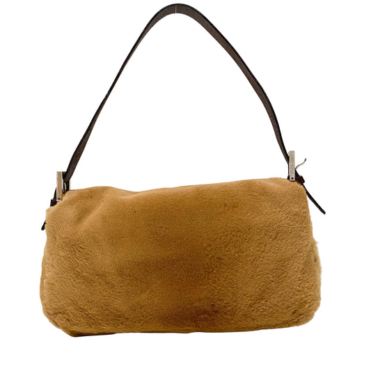 Baguette Brown Fur Shoulder Bag