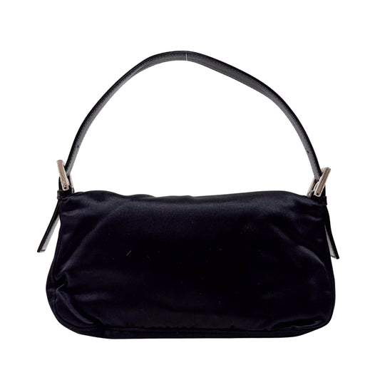 Baguette Black Satin Rhinestone Hardware