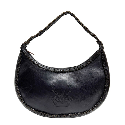 Black Leather Hobo Bag