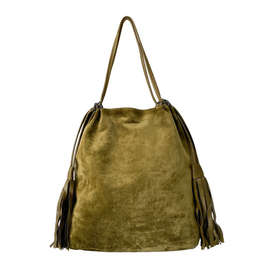Green Suede Shoulder Bag