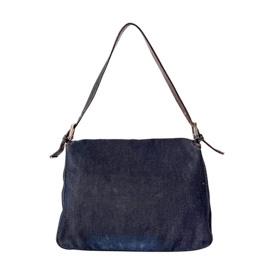 Mamma Baguette Blue Denim Shoulder Bag