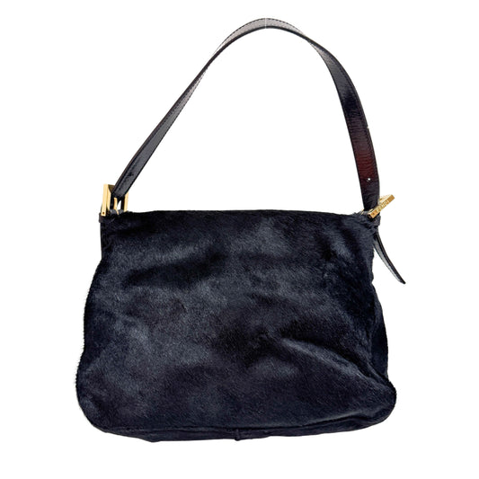 Mamma Baguette Black Pony Hair Shoulder Bag
