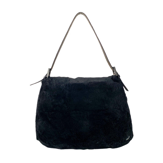 Mamma Baguette Black Fur Shoulder Bag