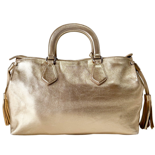 Gold Leather Handbag