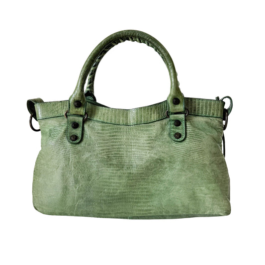 The First Green Leather Bag