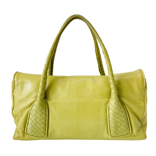 Intrecciato Calf Leather Handle Bag