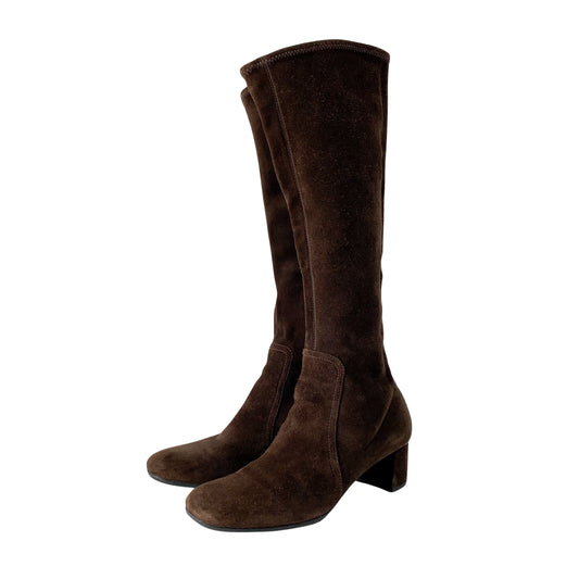 Size 37 Brown Suede Tall Boots