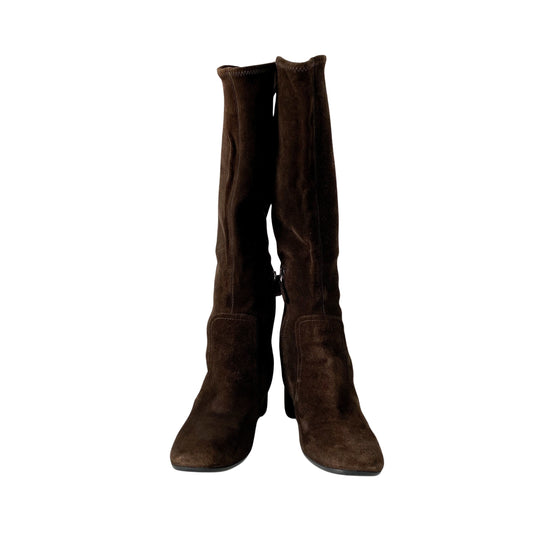 Size 37 Brown Suede Tall Boots