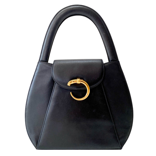 Panthère Black Calfskin Leather Shoulder Bag