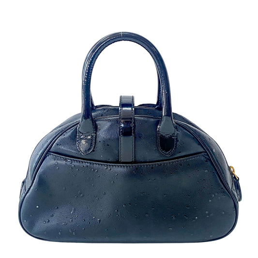 Mini Sadle Bowler Black Leather Bag