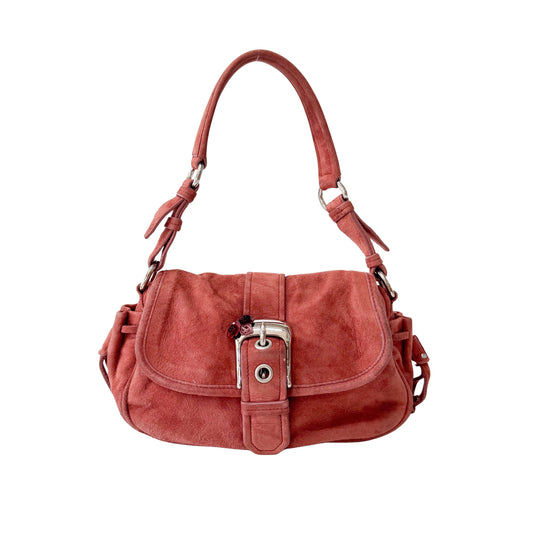 Archive Pink Suede Shoulder Bag