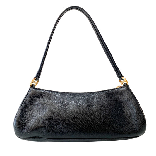 Black Leather Shoulder Bag