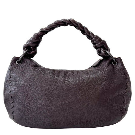 Intrecciato Brown Leather Shoulder Bag
