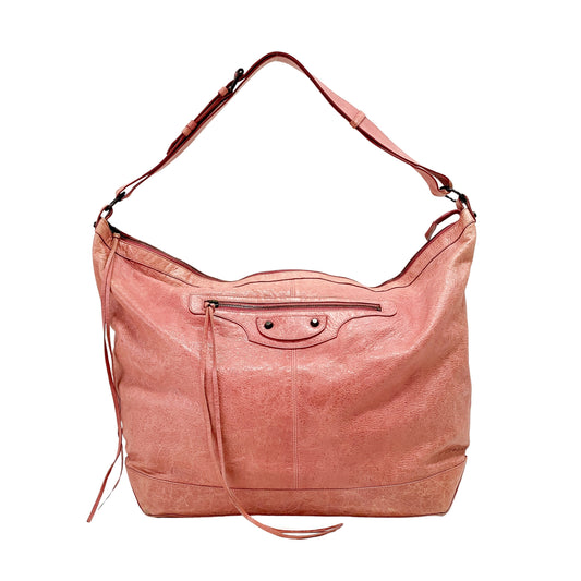 Motorcycle Pink Leather Tote Bag