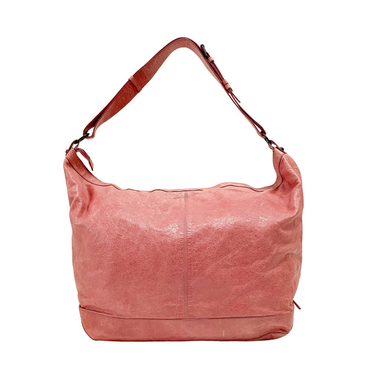 Motorcycle Pink Leather Tote Bag