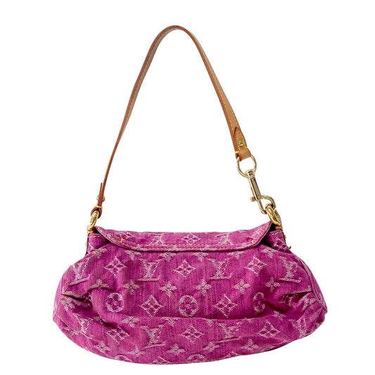 Monogram Pink Denim Mini Pleaty