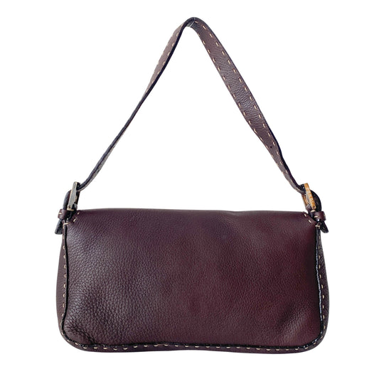 Selleria Baguette Brown Leather Shoulder Bag