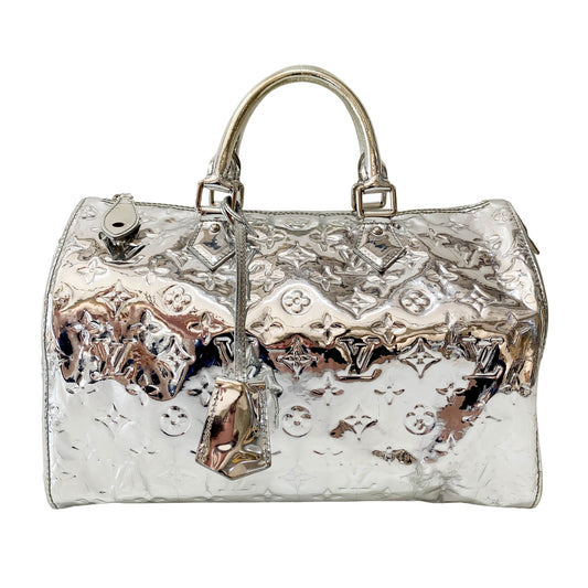 Speedy 30 Monogram Miroir Silver Vynyl Bag