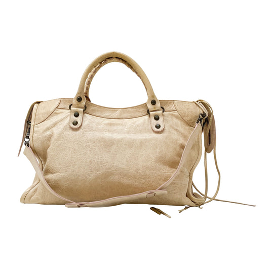 The City Neutral Leather Two Way Bag