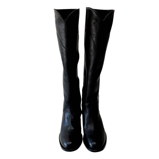 Black Leather High Boots