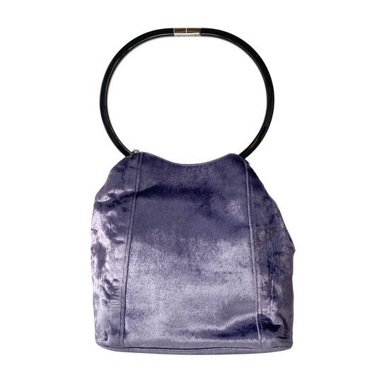 Ring Handle in Lilac Velvet Bag