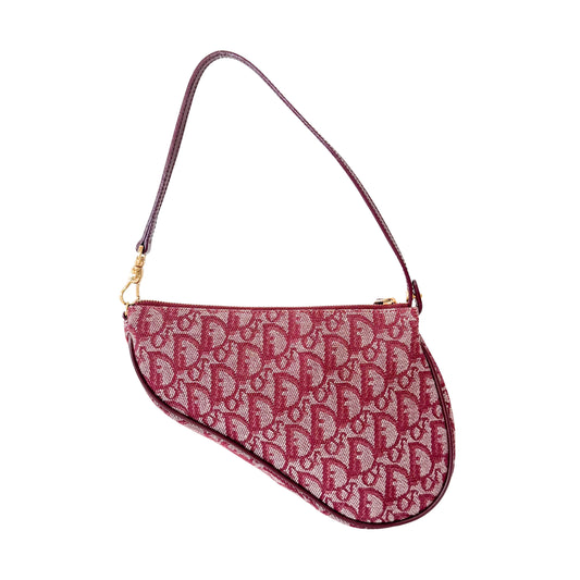 Saddle Red Canvas Shoulder Bag