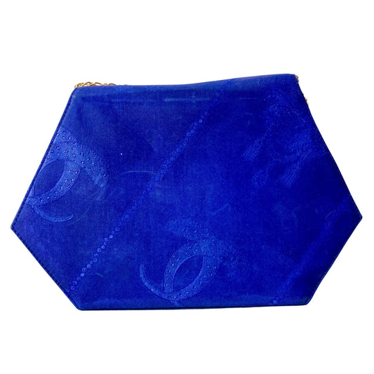 Mini Blue Floral Silk Shoulder Bag