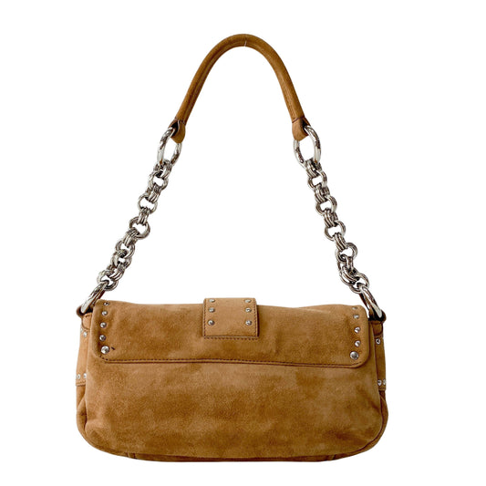 Brown Suede Shoulder Bag