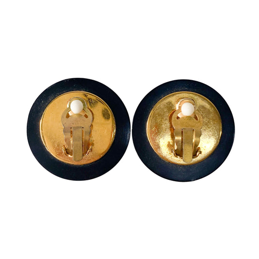 CC Logo Black & Gold Earrings