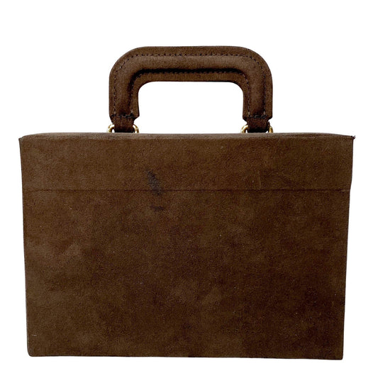 Cosmetics Box Mini Brown Suede Handbag