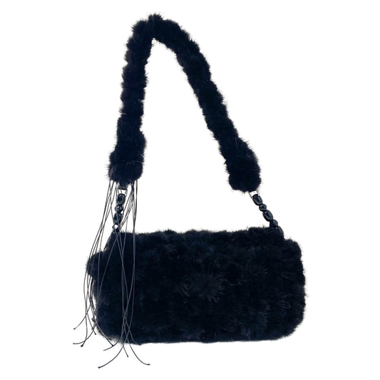 Malice Black Fur Shoulder Bag