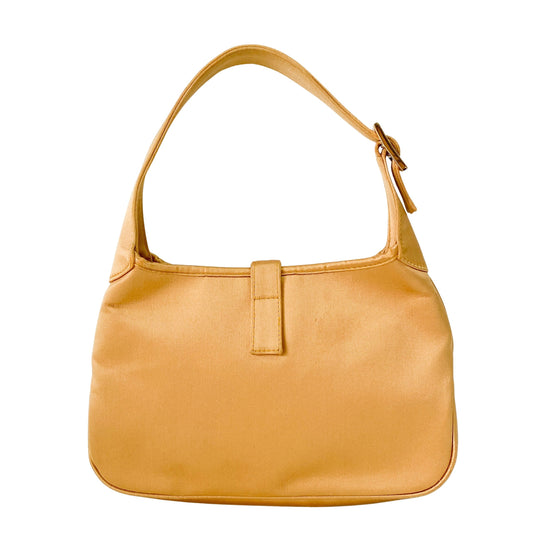 Jackie Yellow Satin Shoulder Bag