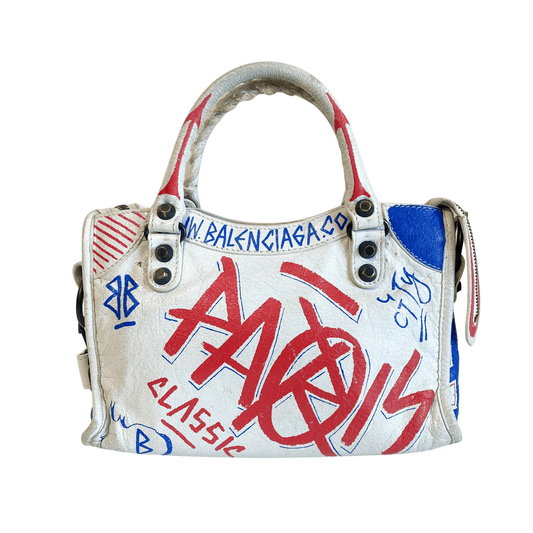 BALENCIAGA City Graffiti Small Bag White, in , Sold by HIVE PRELOVED - Handle Bags, ,