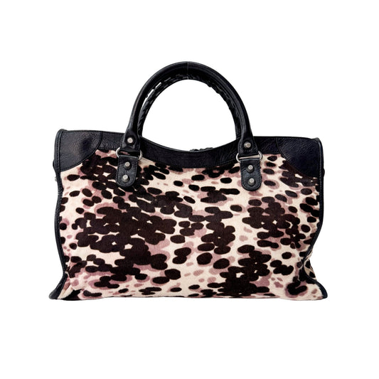BALENCIAGA City Pony Hair Leopard Print Handbag, in , Sold by HIVE PRELOVED - Handle Bags, ,